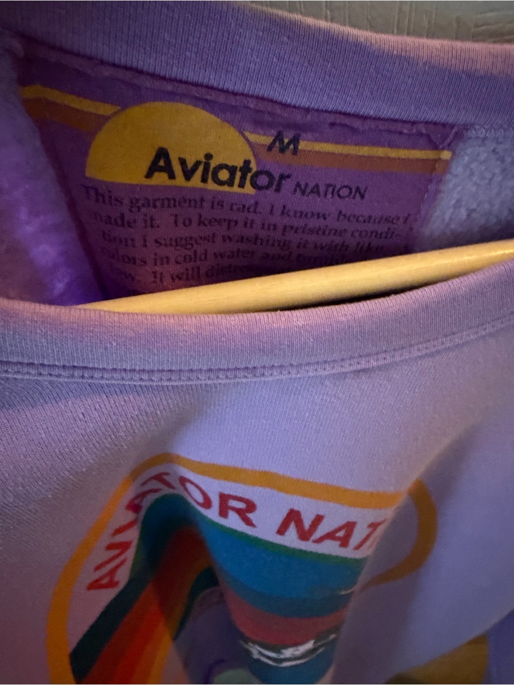 Aviator Nation Lavender Rainbow Surf Graphic Sweatshirt - Picture 3 of 6